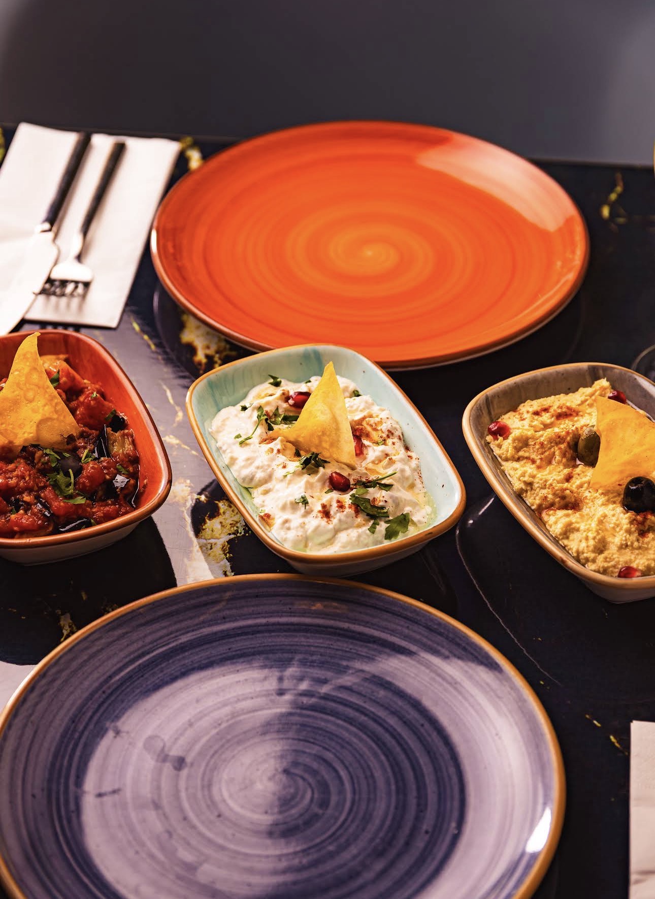 A colourful selection of Turkish meze